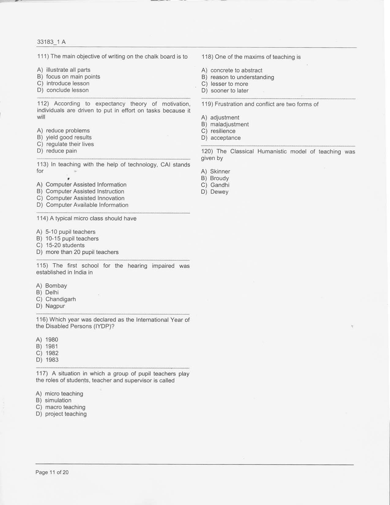  JKBOPEE B.Ed Kashmir / Special Education 2017 Question Paper - Page 11