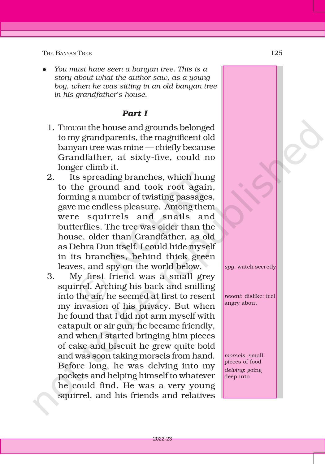 NCERT Book for Class 6 English(Honeysuckle) : Chapter 10-The Banyan Tree - Page 2