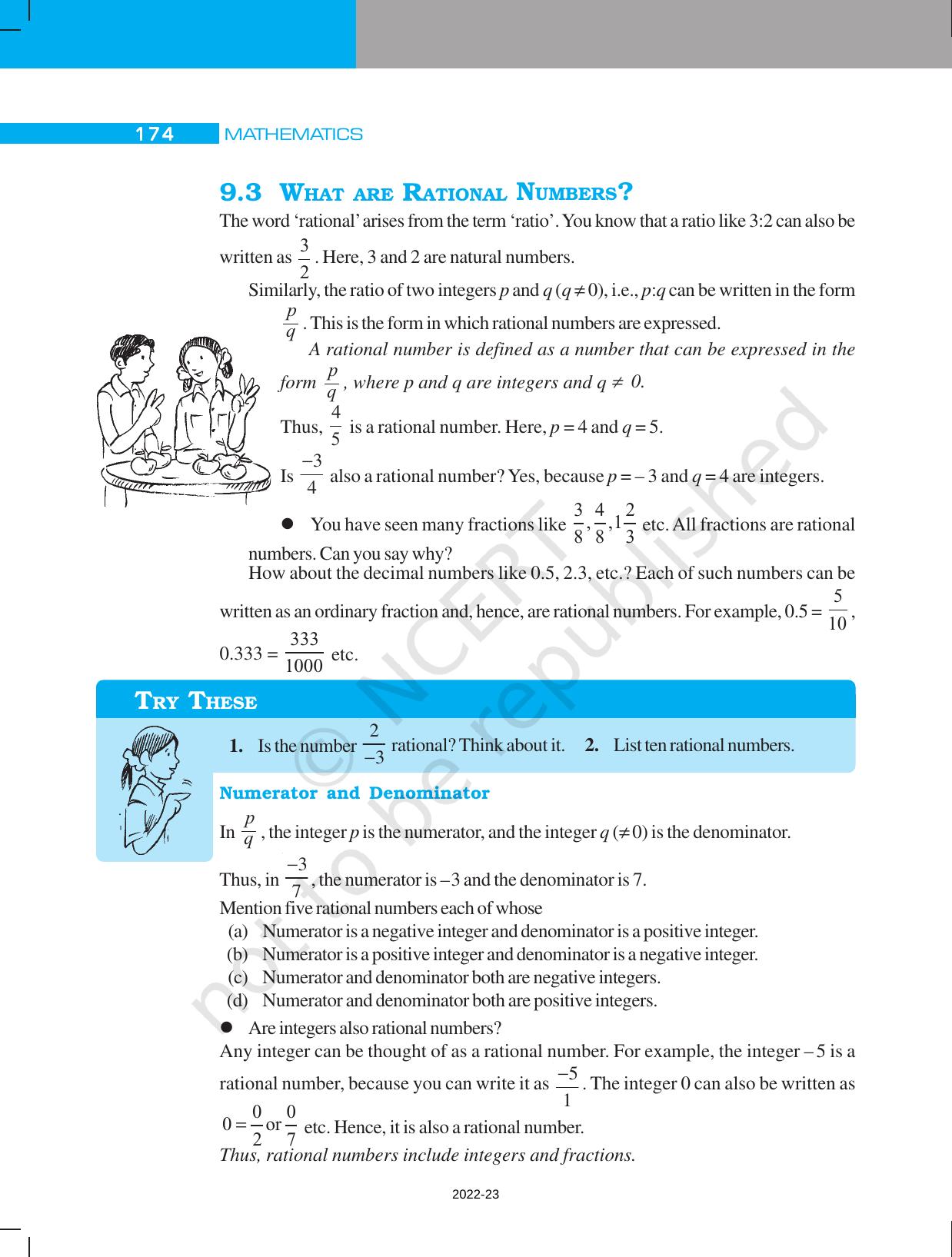 NCERT Book for Class 7 Maths: Chapter 9-Rational Numbers - Page 2