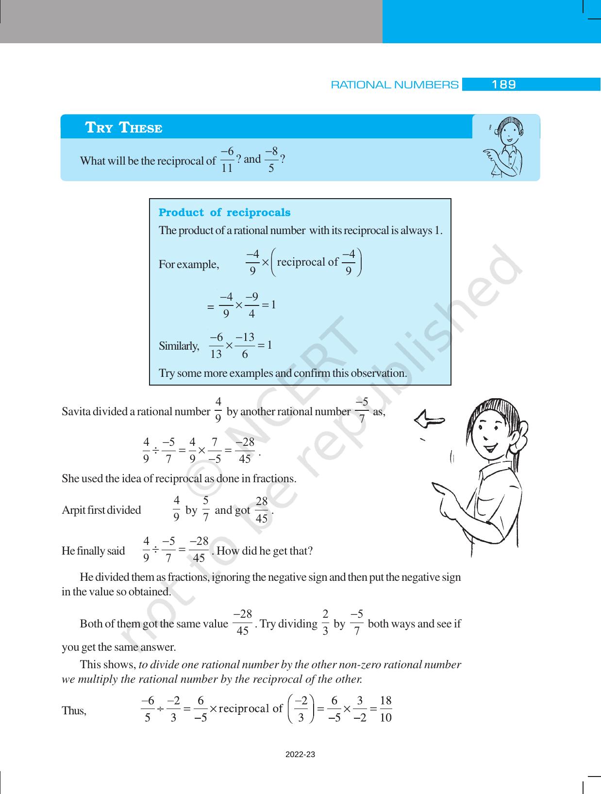 NCERT Book for Class 7 Maths: Chapter 9-Rational Numbers - Page 17