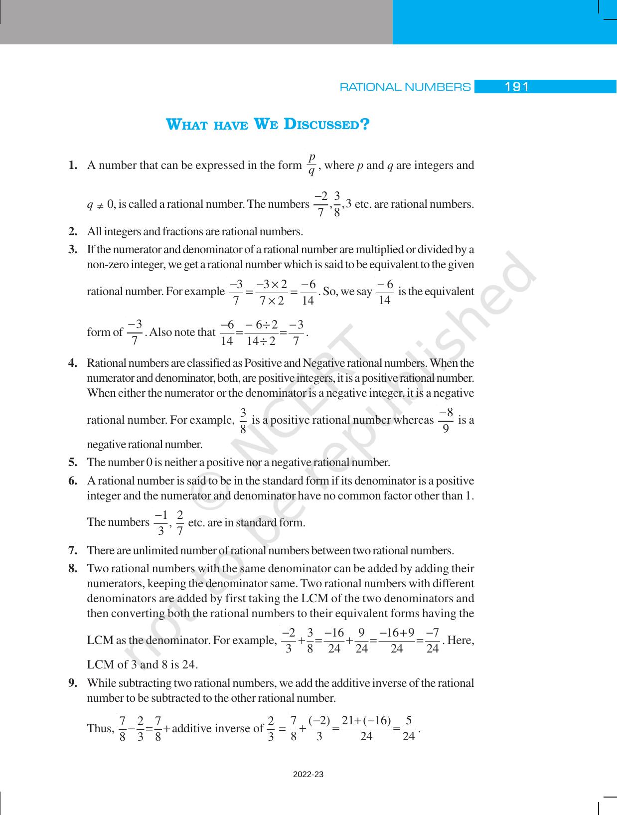 NCERT Book for Class 7 Maths: Chapter 9-Rational Numbers - Page 19