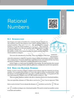 NCERT Book for Class 7 Maths: Chapter 9-Rational Numbers