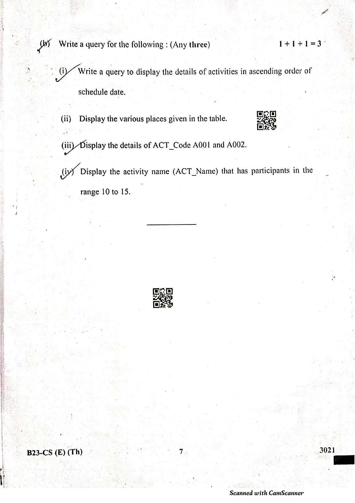 SEBA HSLC Computer Science (Elective) Question Paper 2023 - Page 7