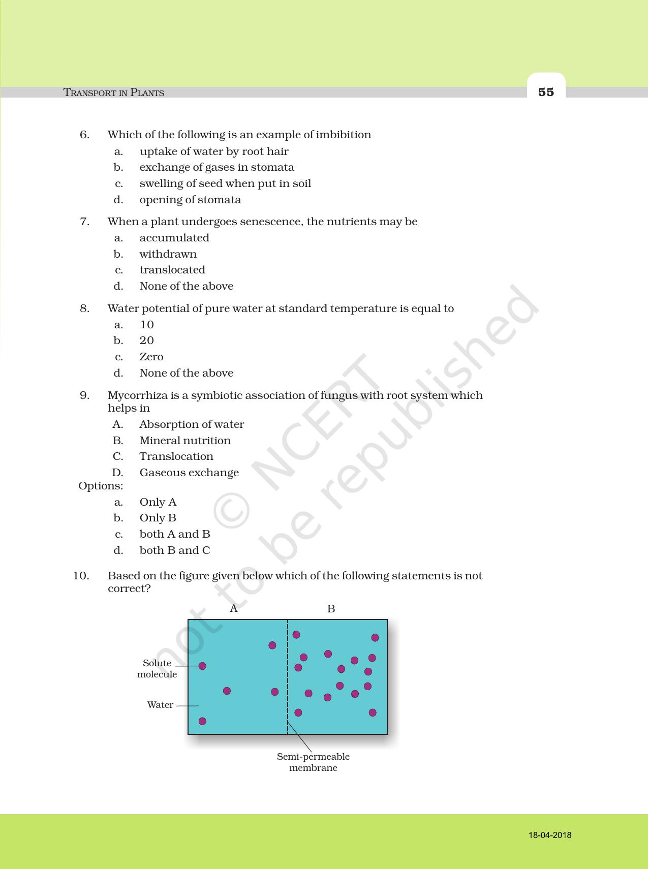 NCERT Exemplar Book for Class 11 Biology: Chapter 11 Transport in Plants - Page 2