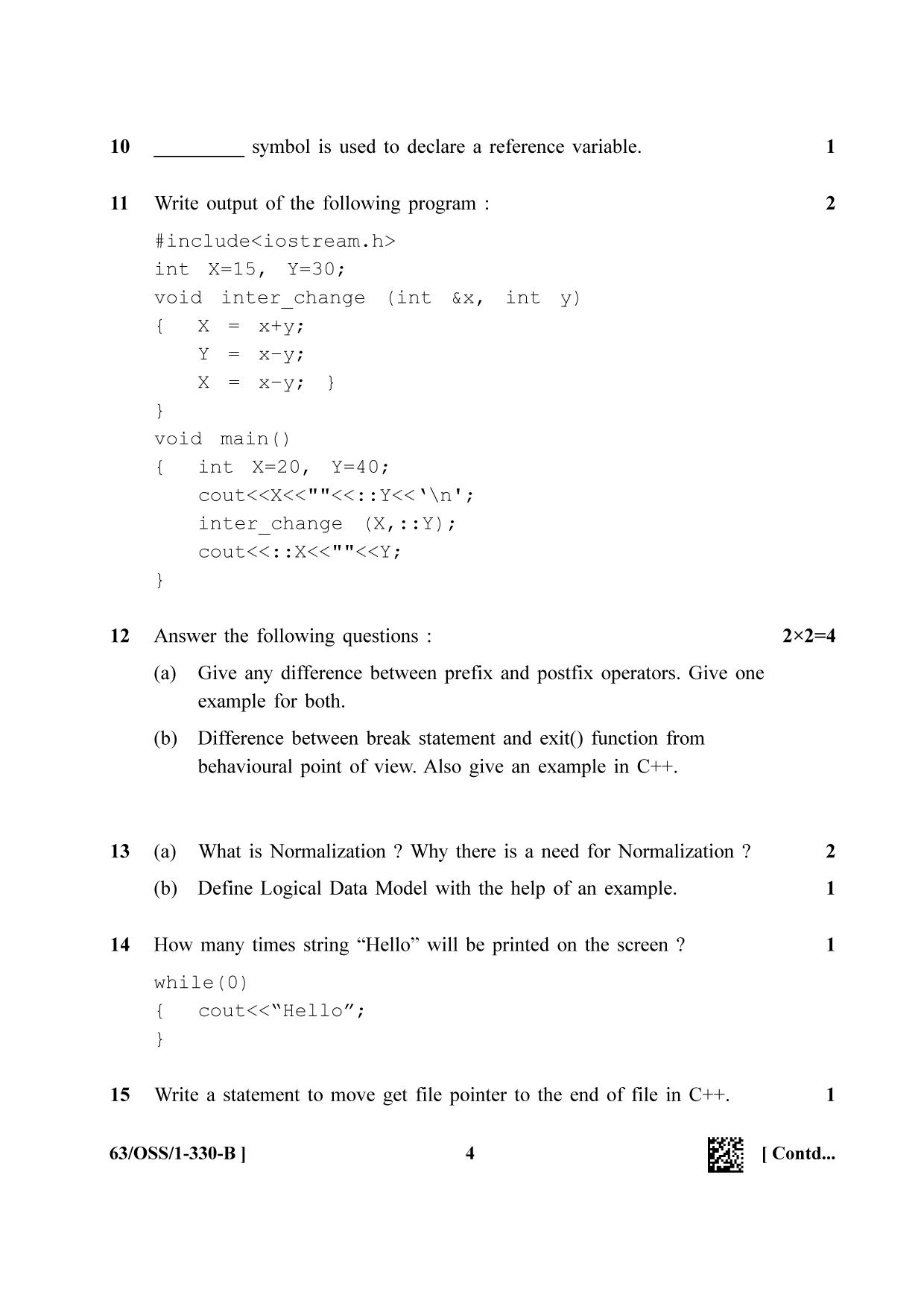 NIOS April 2022 Class 12 Computer Science Question Paper - Page 12
