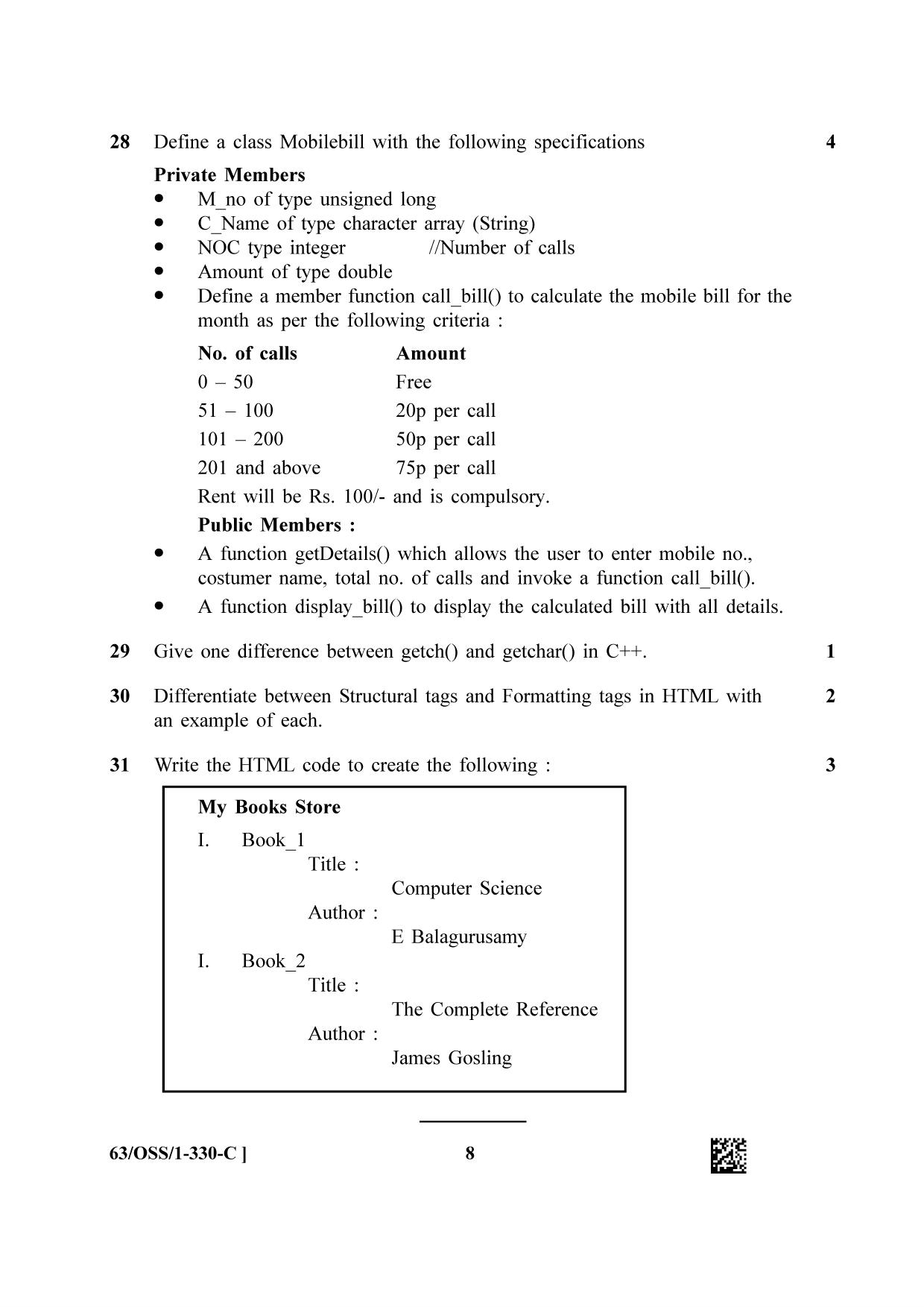 NIOS April 2022 Class 12 Computer Science Question Paper - Page 24