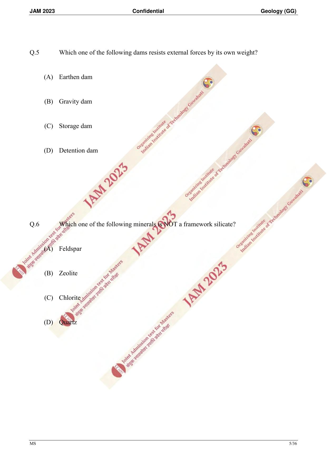 JAM 2023 GG Question Paper IndCareer Docs