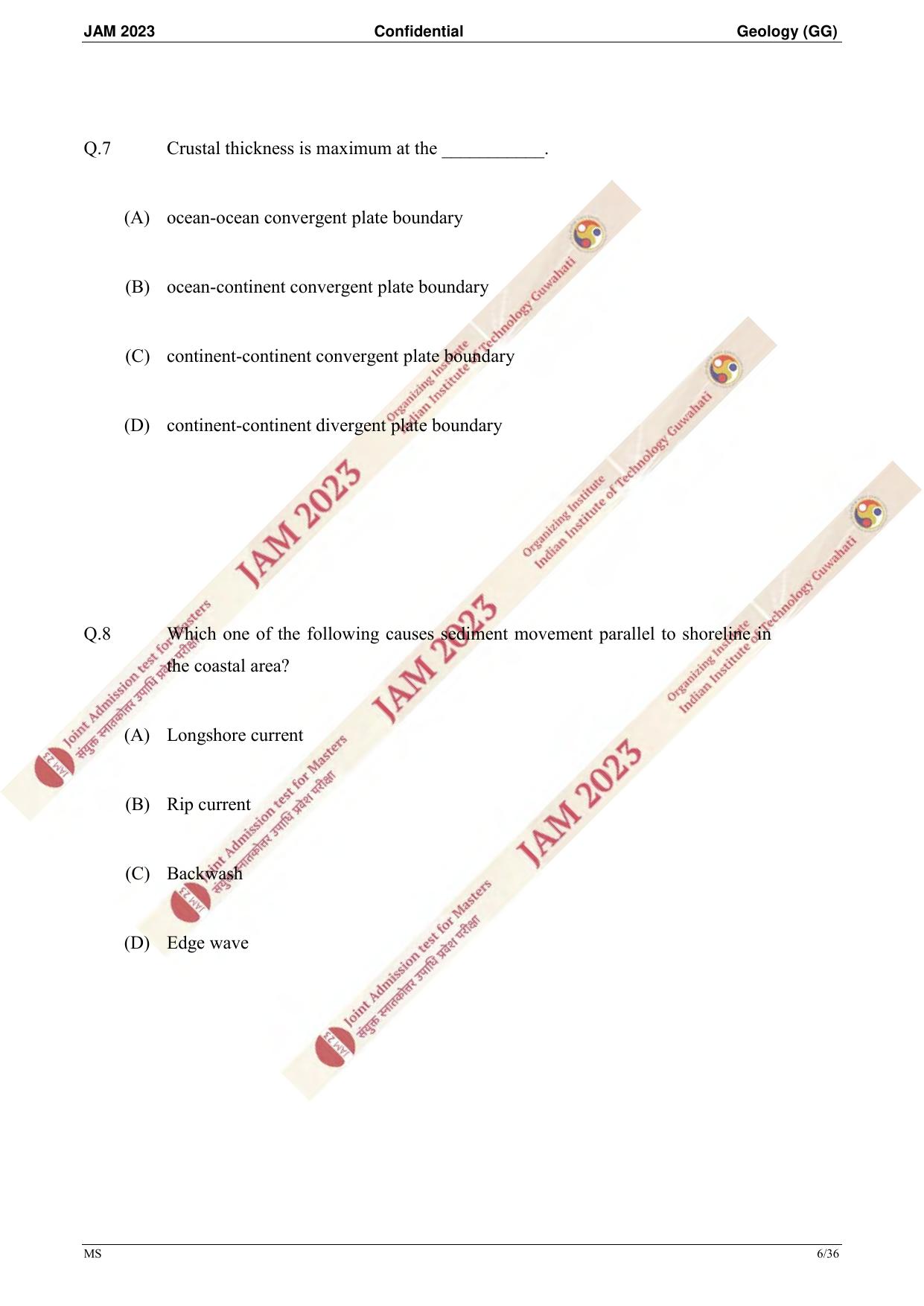 JAM 2023: GG Question Paper - Page 4