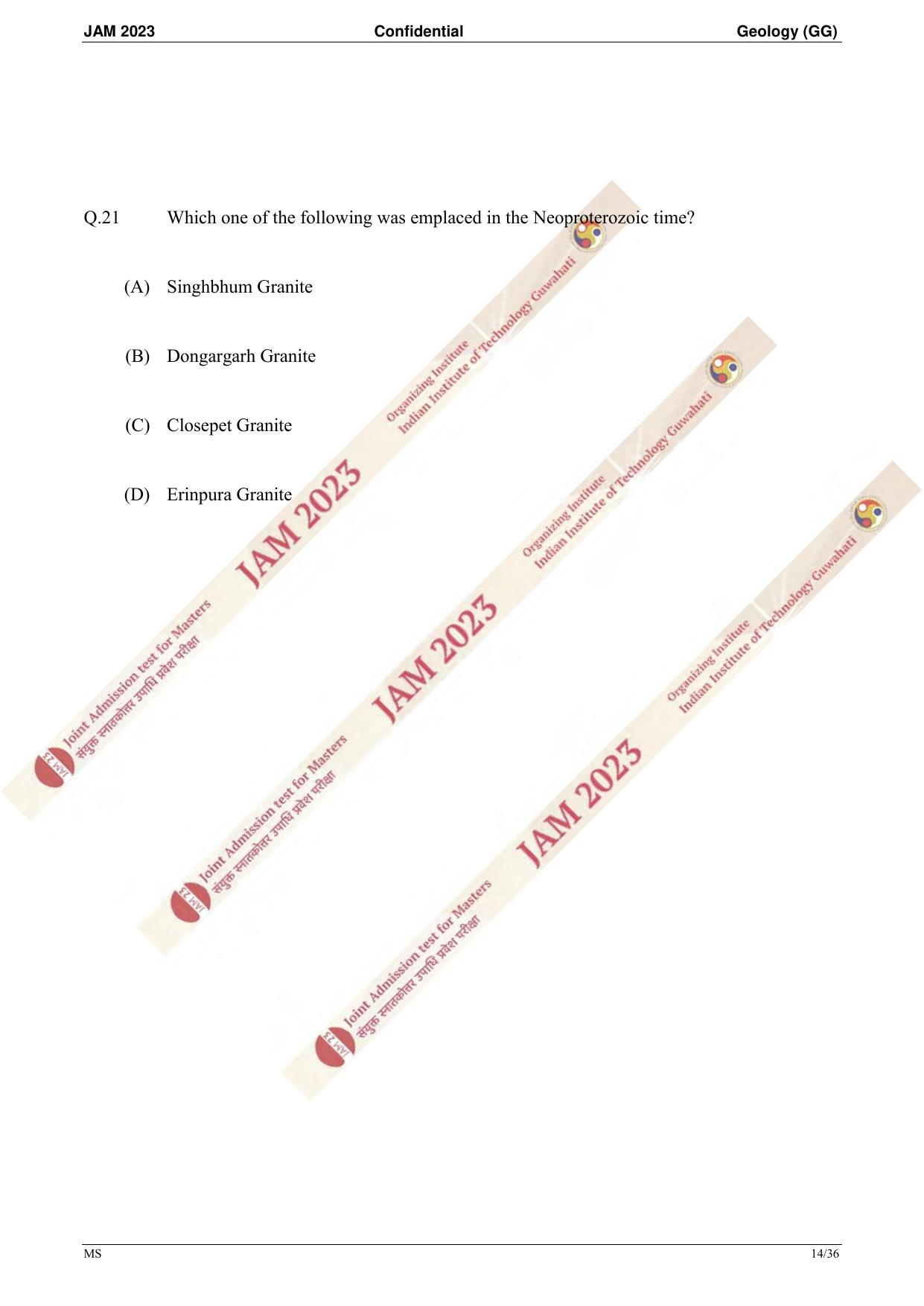 JAM 2023: GG Question Paper - Page 12