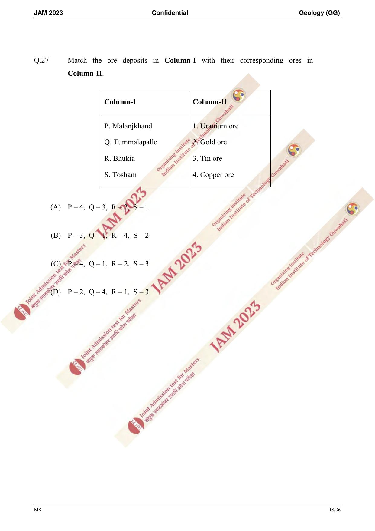 JAM 2023: GG Question Paper - Page 16