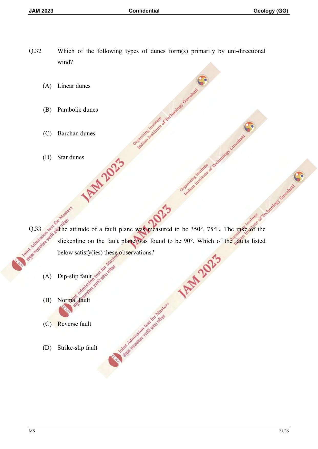 JAM 2023: GG Question Paper - Page 19