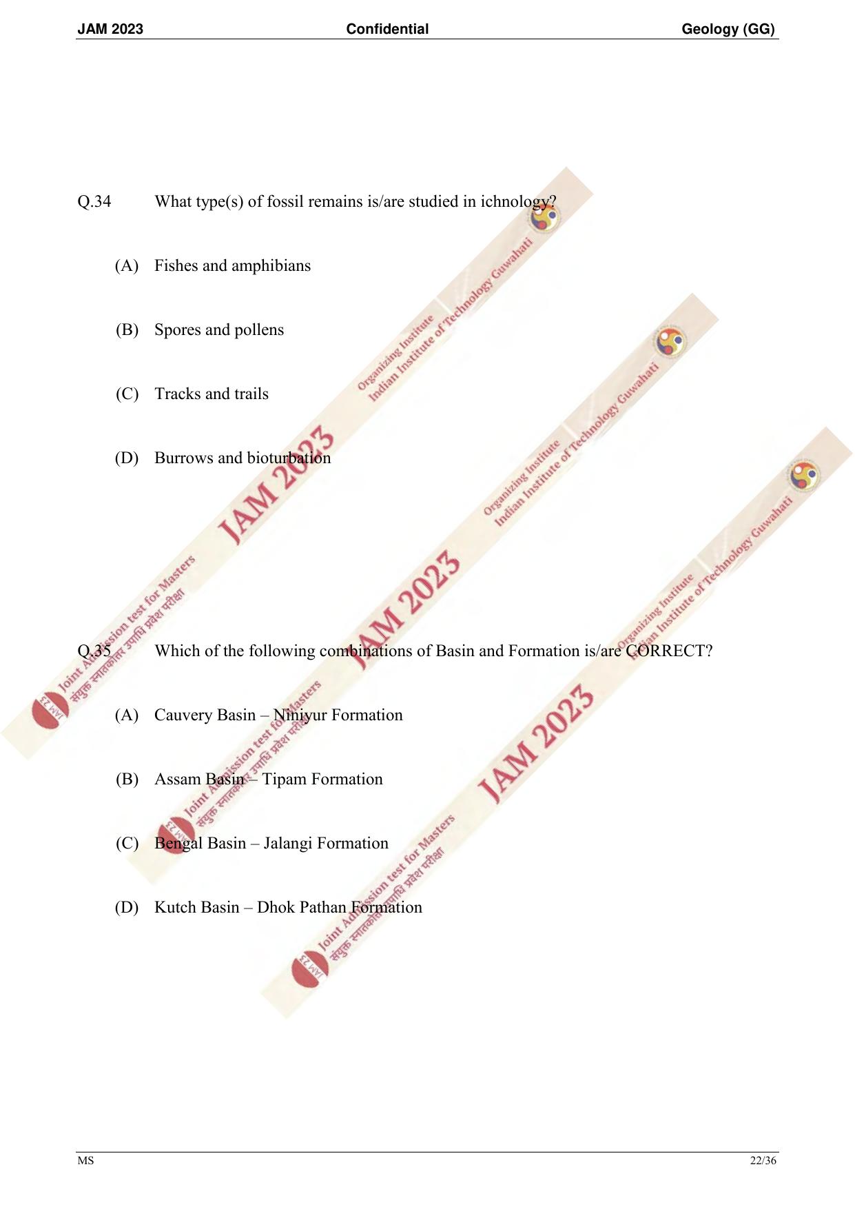 JAM 2023: GG Question Paper - Page 20