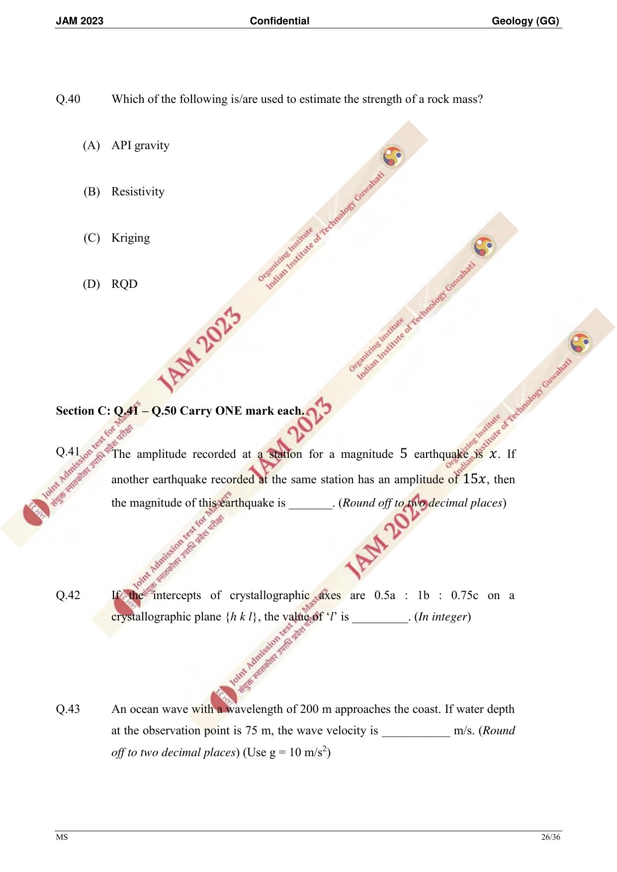 JAM 2023: GG Question Paper - Page 24