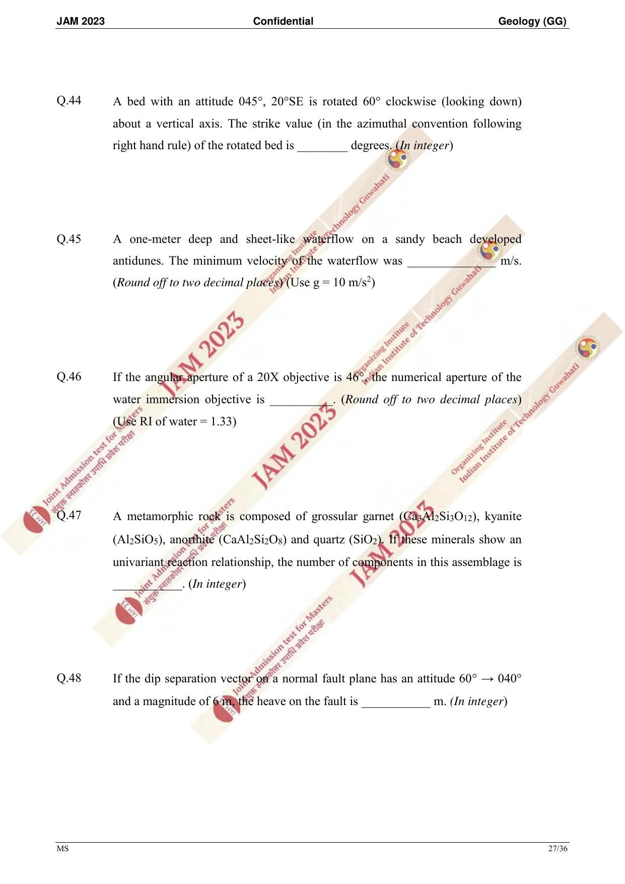 JAM 2023: GG Question Paper - Page 25