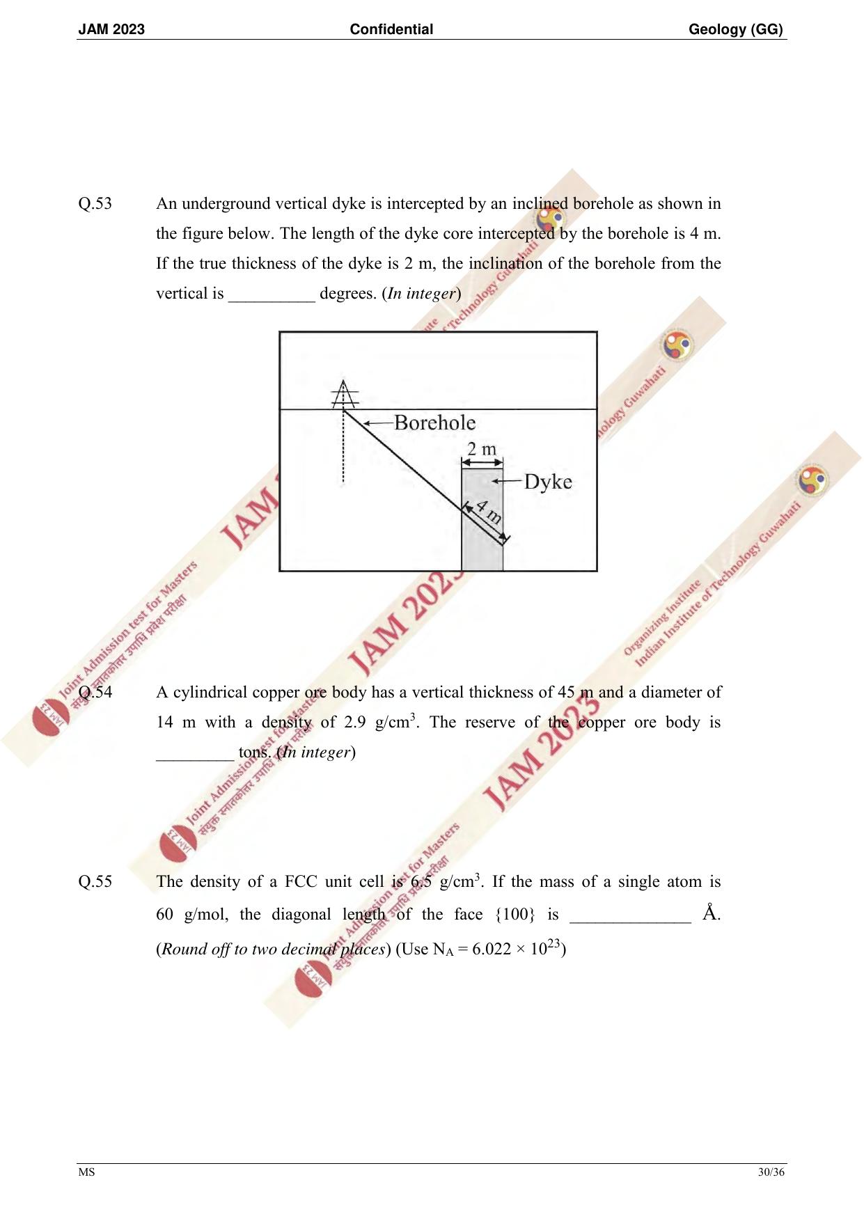 JAM 2023: GG Question Paper - Page 28