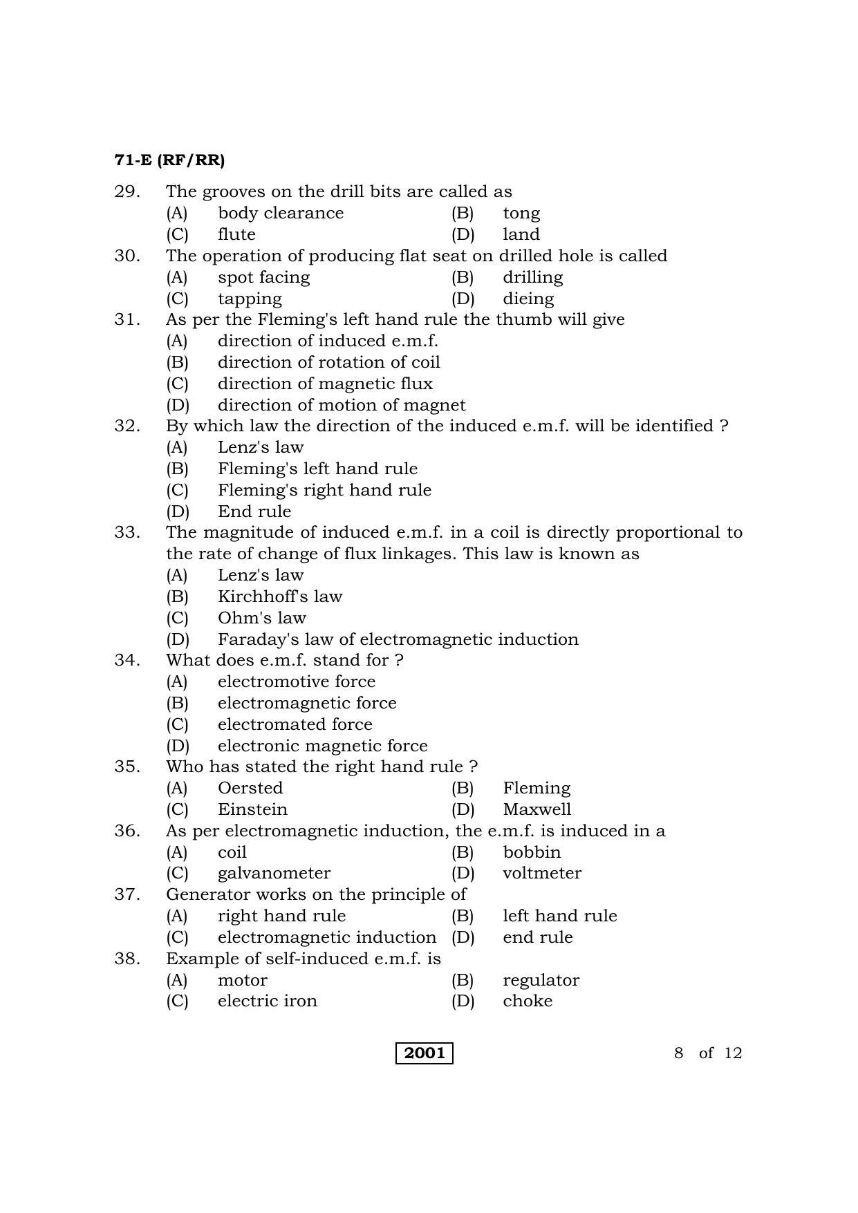 Karnataka SSLC Elements of Mechanical Engineering & Electrical Engineering Question Paper 2021 - Page 8