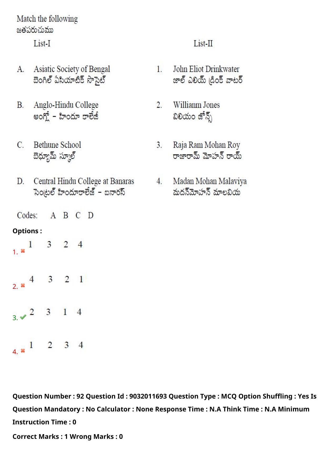 TS CPGET 2022 M.A History Question Paper with Answer Key - Page 68