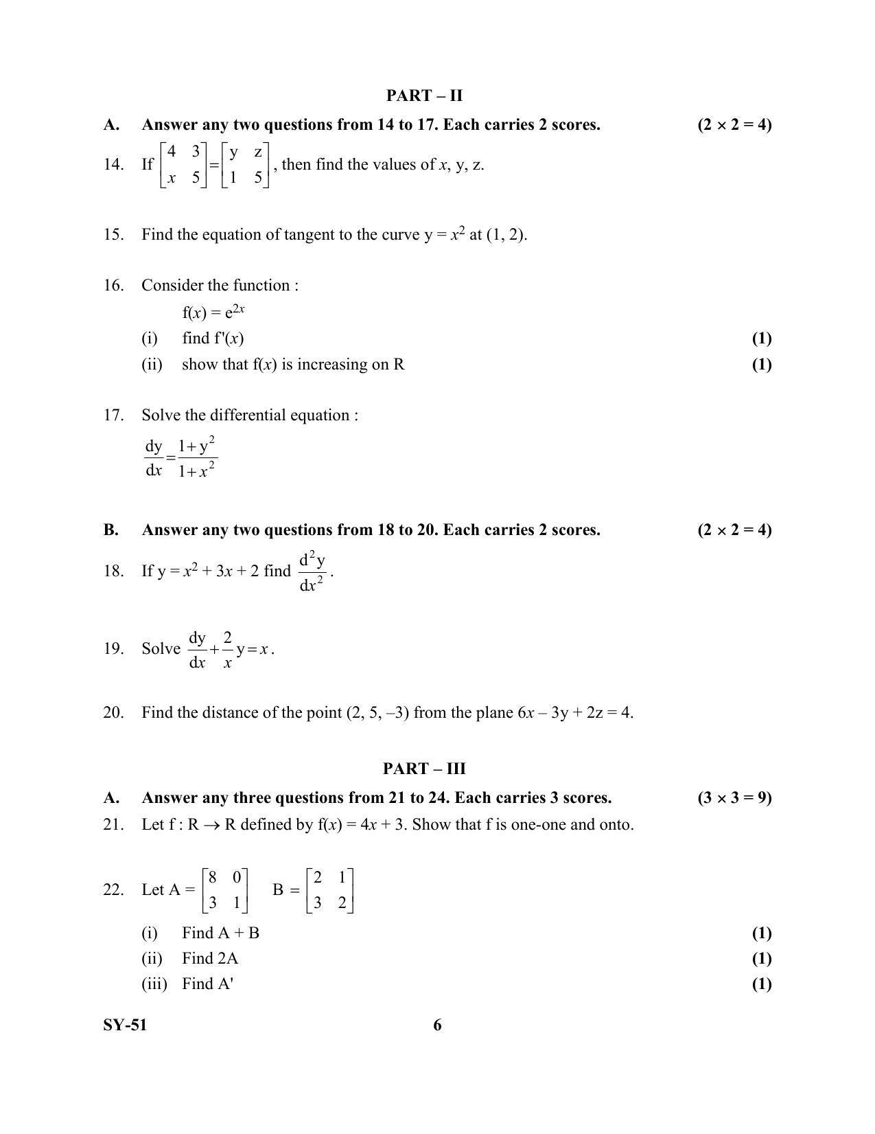 Kerala Plus Two Question Paper 2022 - Maths Commerce - Page 6