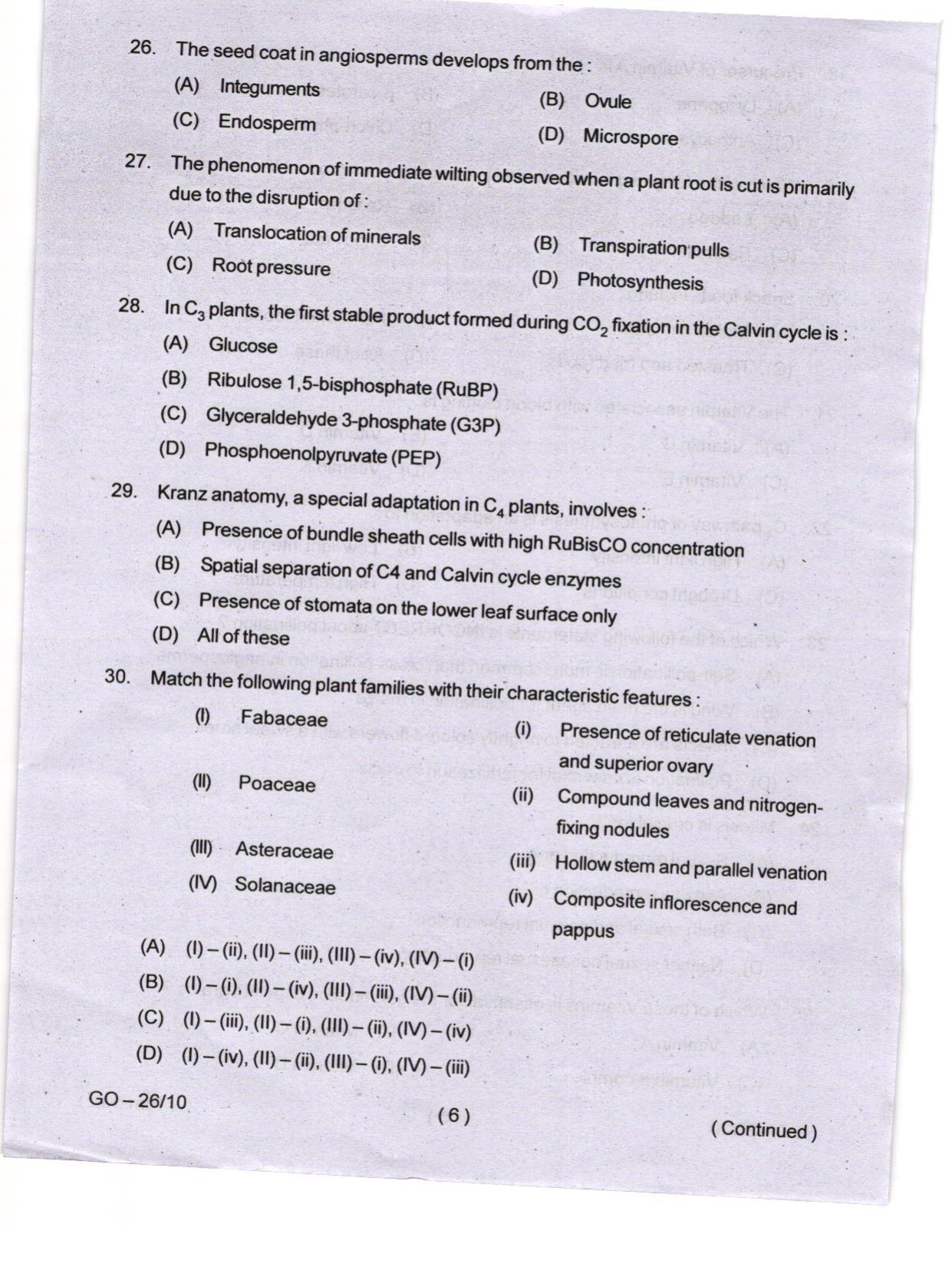 Odisha CPET 2024 FOOD SCIENCE NUTRITION Question Paper - Page 6