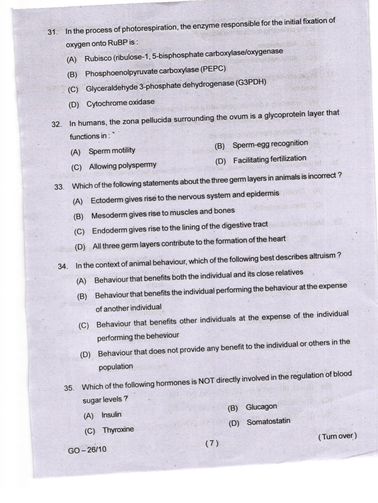 Odisha CPET 2024 FOOD SCIENCE NUTRITION Question Paper - Page 7