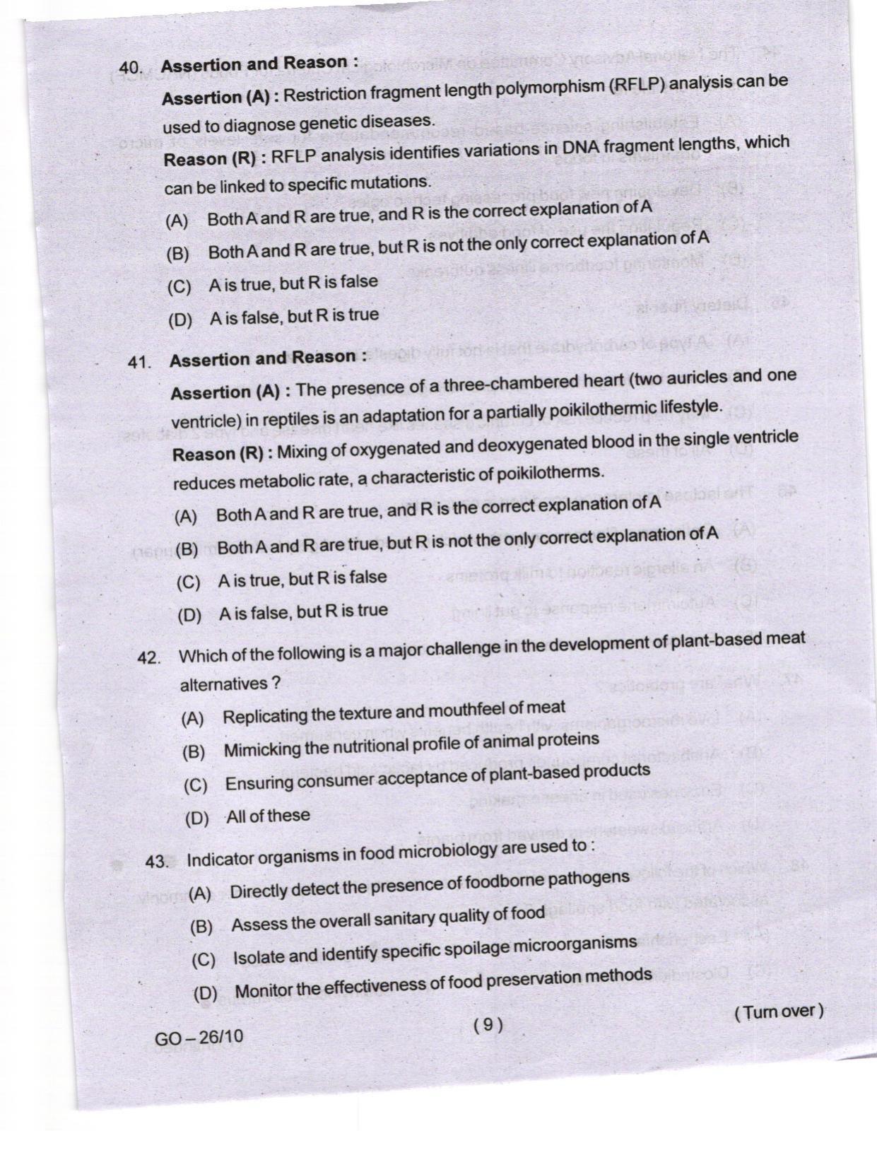 Odisha CPET 2024 FOOD SCIENCE NUTRITION Question Paper - Page 9