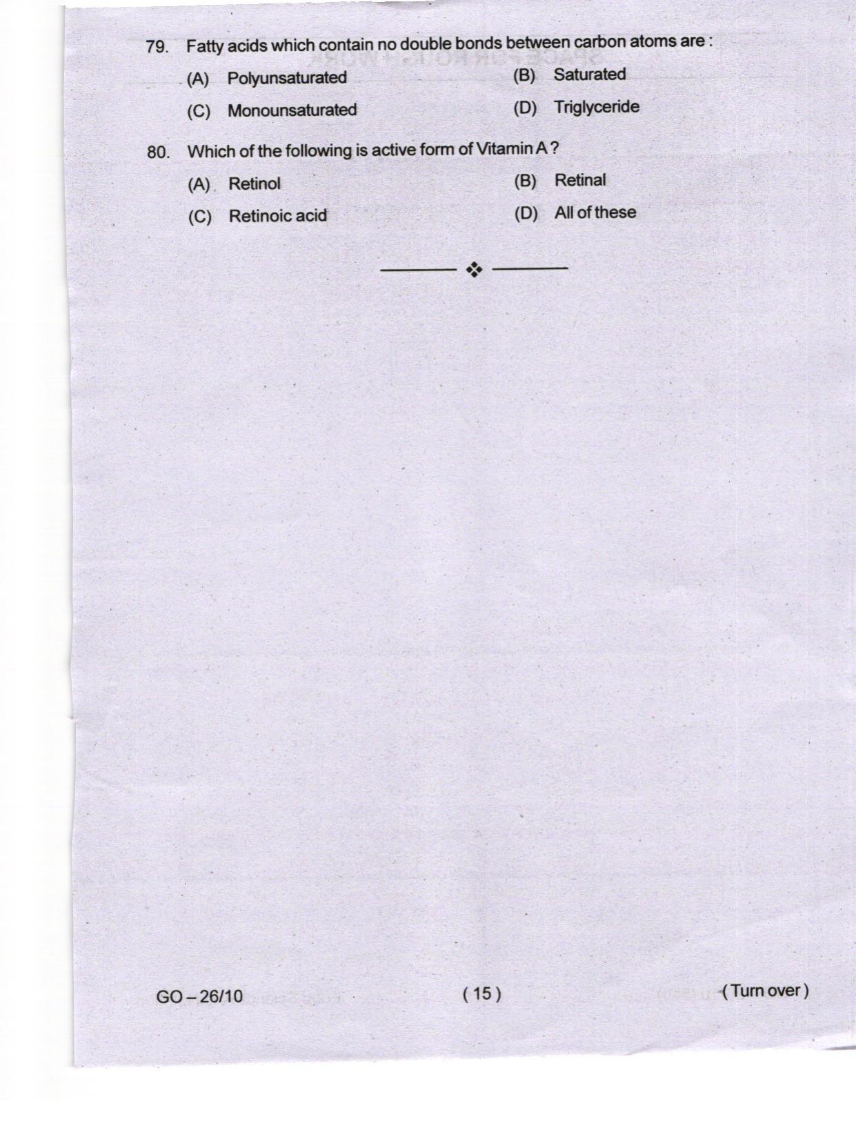Odisha CPET 2024 FOOD SCIENCE NUTRITION Question Paper - Page 15