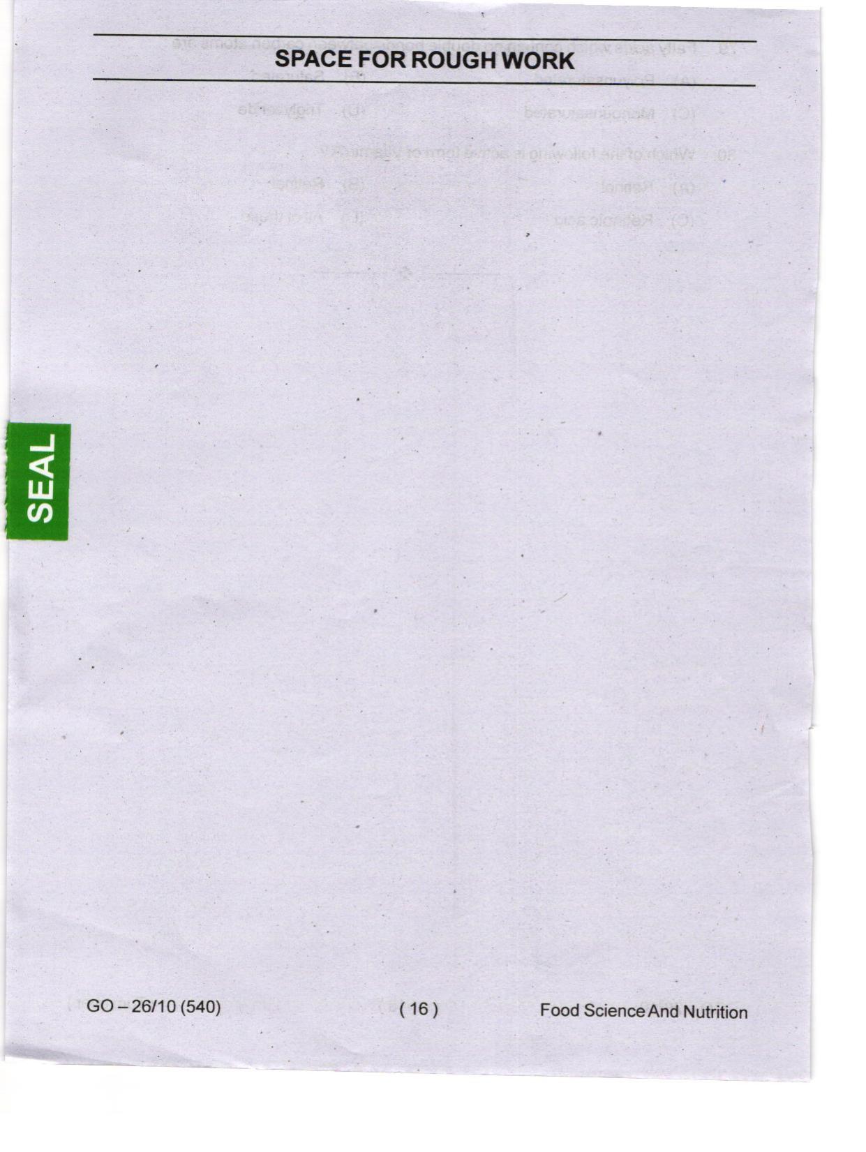 Odisha CPET 2024 FOOD SCIENCE NUTRITION Question Paper - Page 16