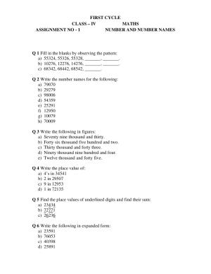 Worksheet for Class 4 Maths Assignment 16