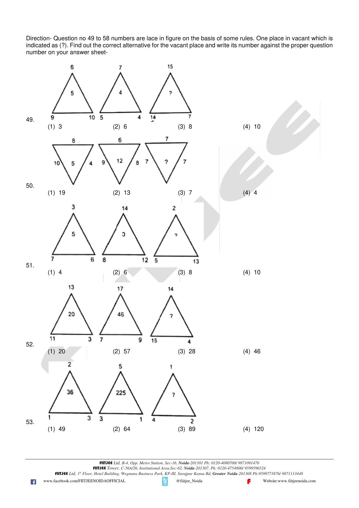 Uttar Pradesh NTSE 2020 MAT Question Papers - Page 4