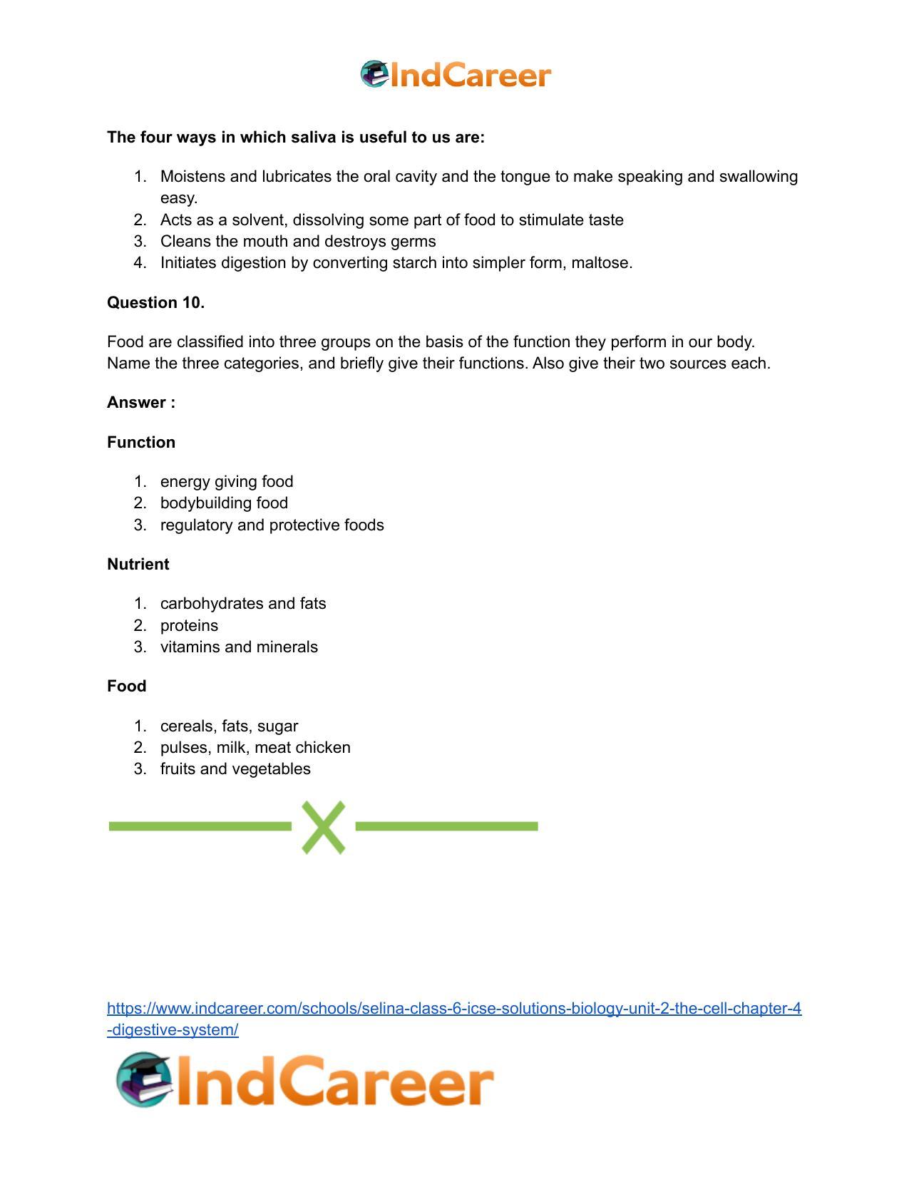 Selina Class 6 ICSE Solutions Biology (Unit 2) - The Cell: Chapter 4- Digestive System - Page 12