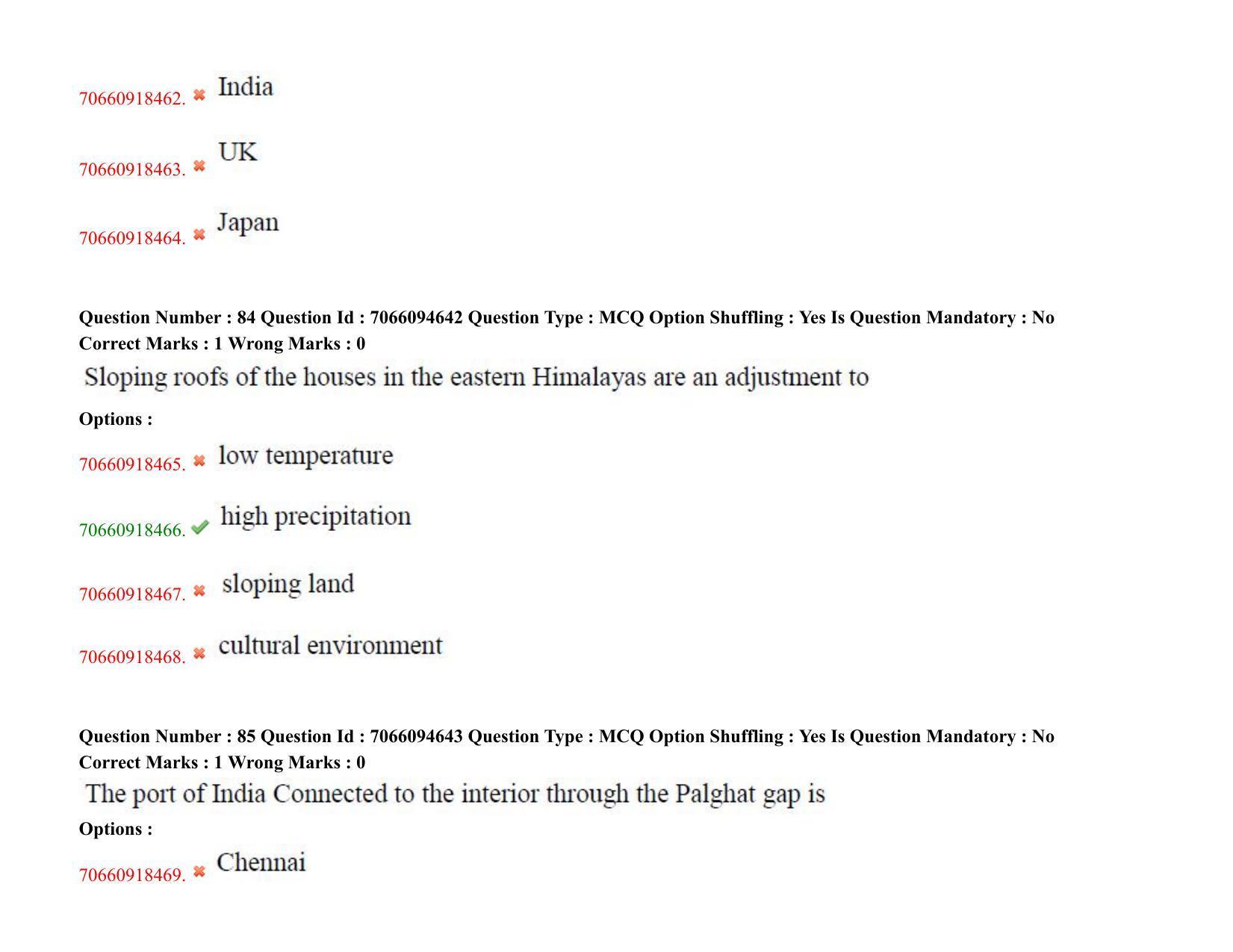 TS CPGET 2020 PGD in Geographical Cartography (Shift 1) Question Paper with Answer Key - Page 44