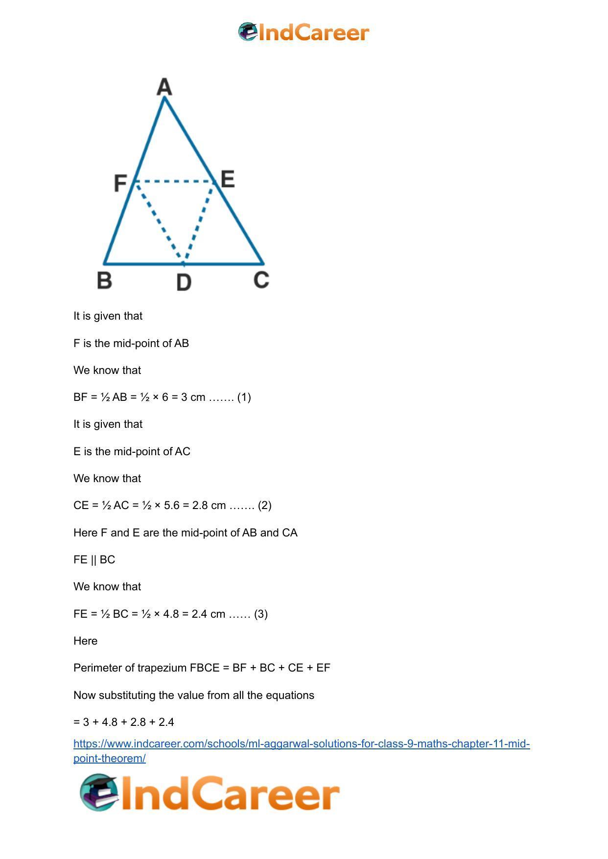 ML Aggarwal Solutions for Class 9 Maths Chapter 11- Mid Point Theorem - Page 4