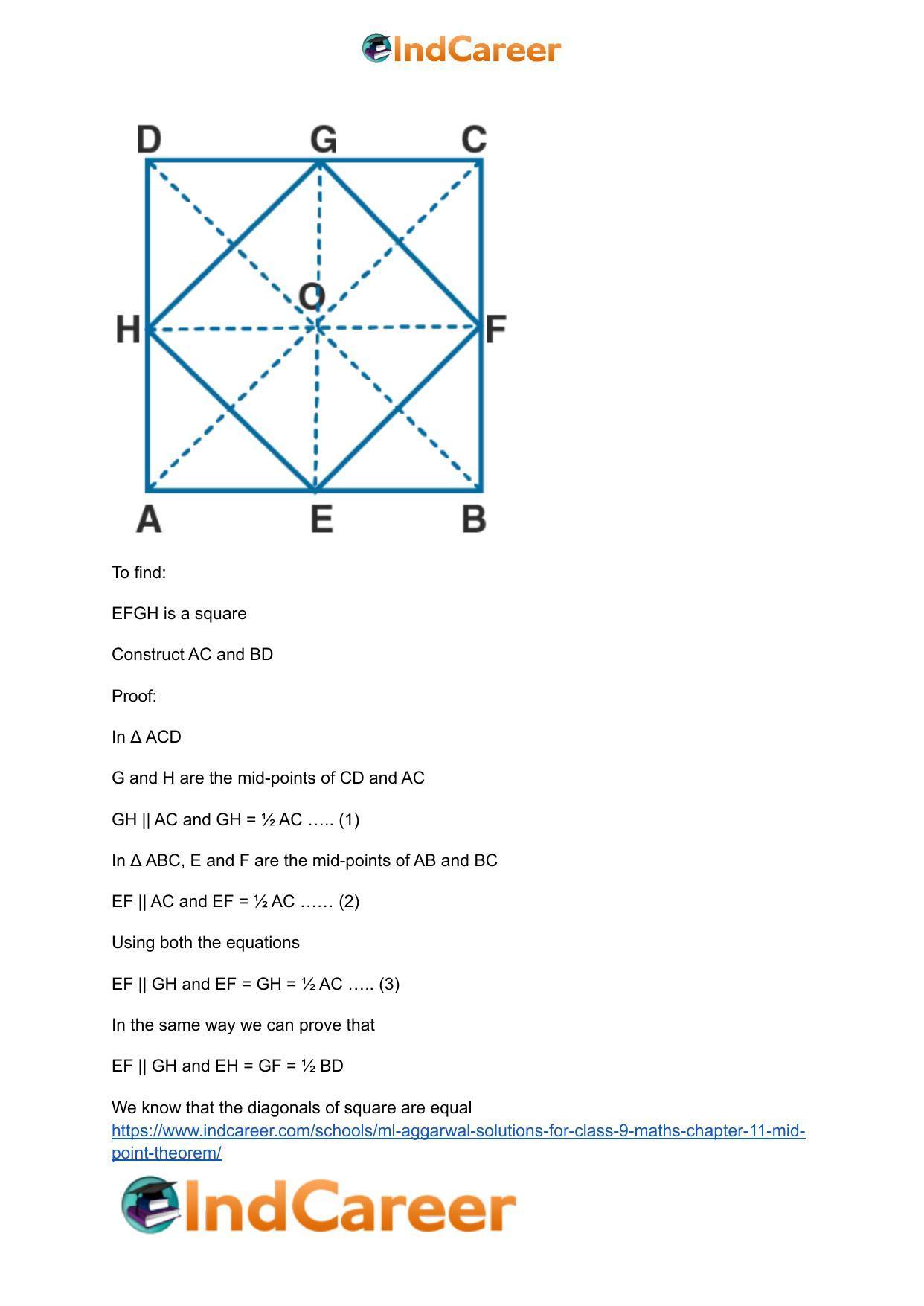ML Aggarwal Solutions for Class 9 Maths Chapter 11- Mid Point Theorem - Page 13