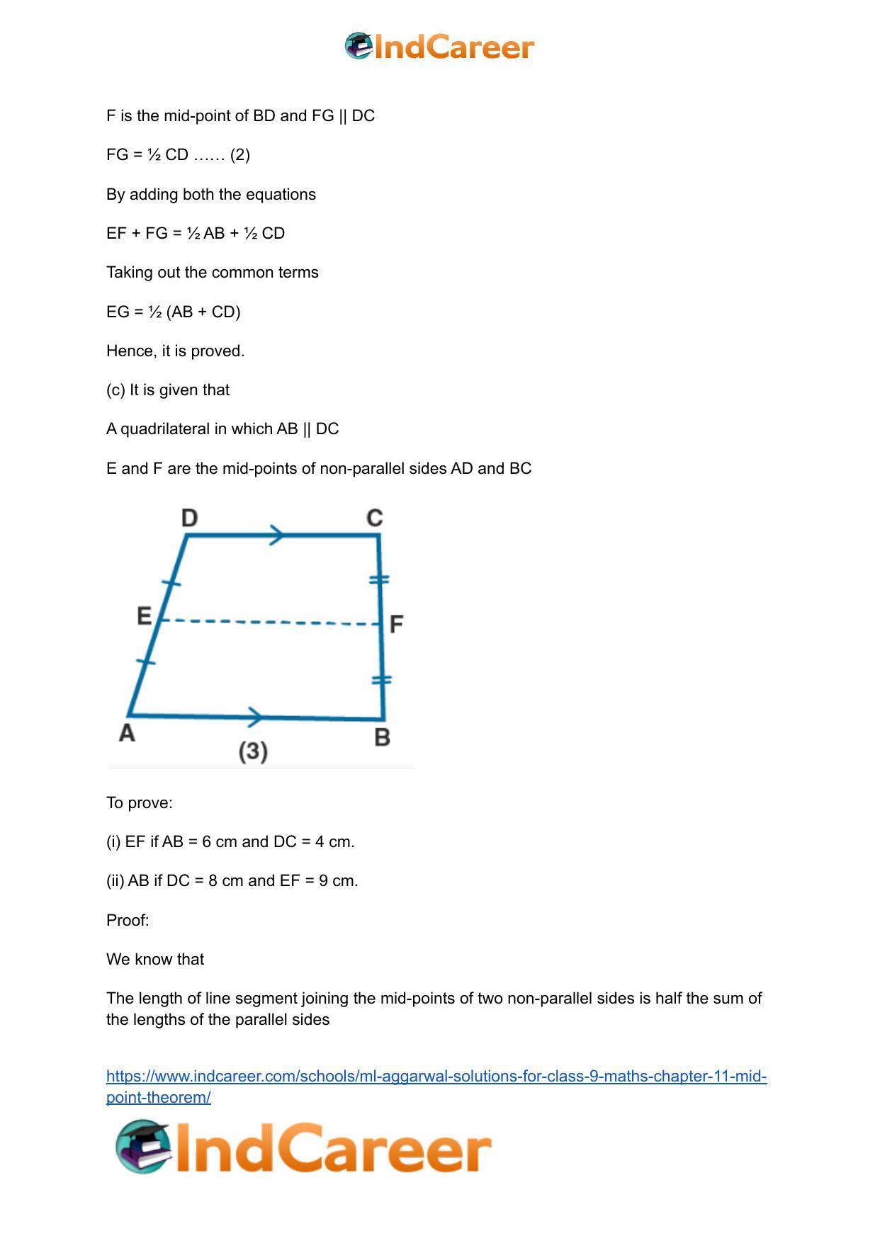 ML Aggarwal Solutions for Class 9 Maths Chapter 11- Mid Point Theorem - Page 24