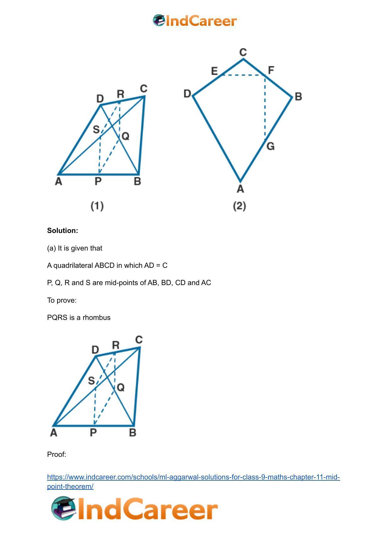 ML Aggarwal Solutions for Class 9 Maths Chapter 11- Mid Point Theorem - Page 26