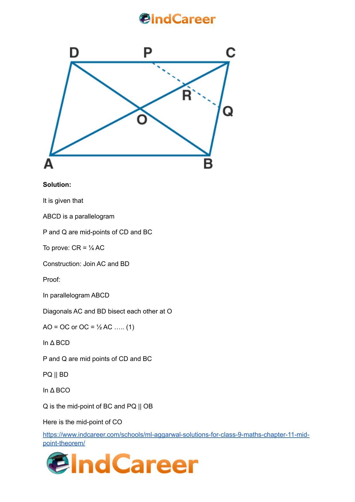ML Aggarwal Solutions for Class 9 Maths Chapter 11- Mid Point Theorem - Page 40