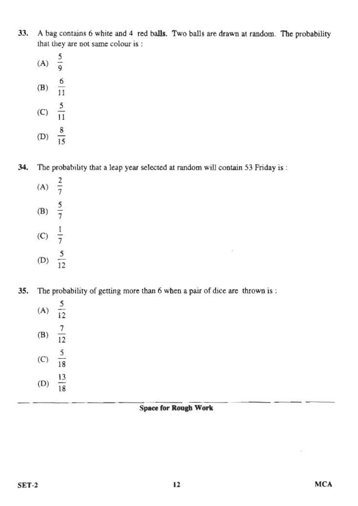 OJEE 2013 MCA Set 2 Question Paper - Page 10