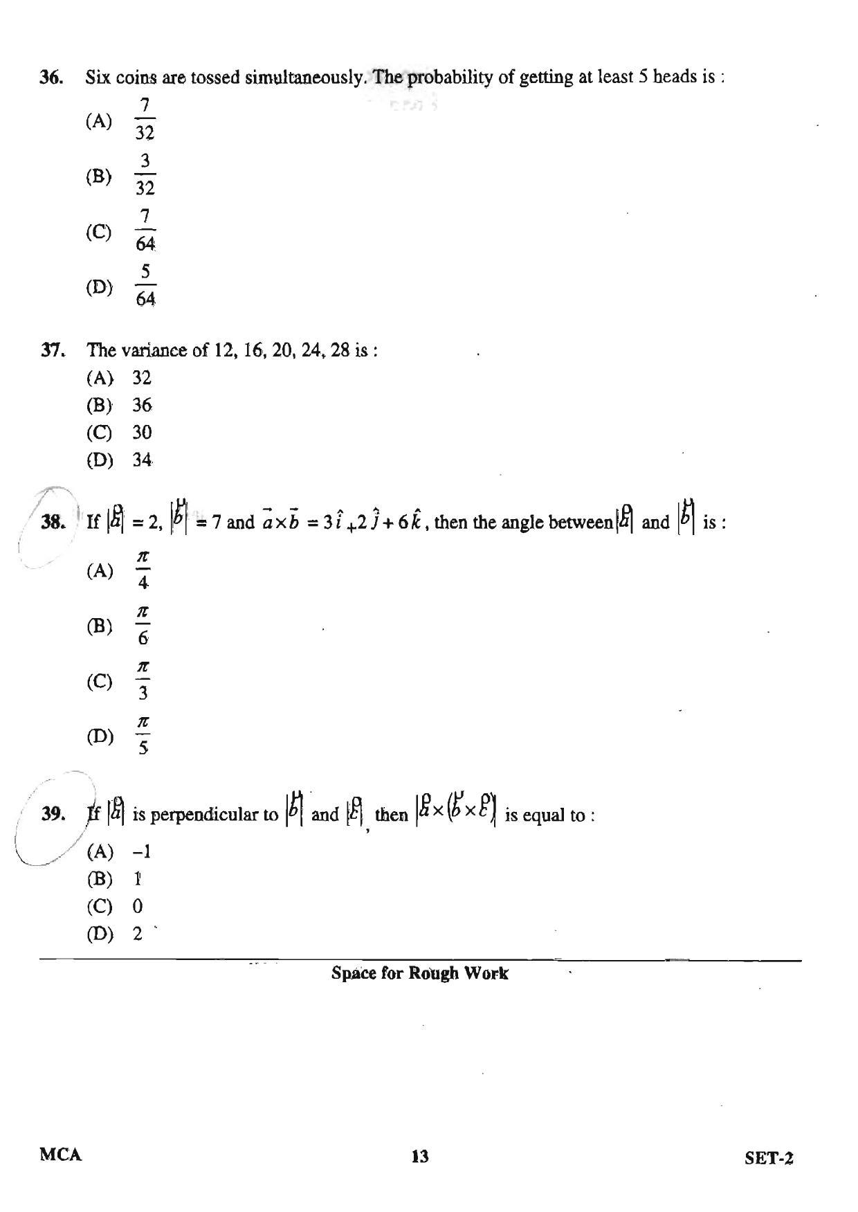 OJEE 2013 MCA Set 2 Question Paper - Page 11