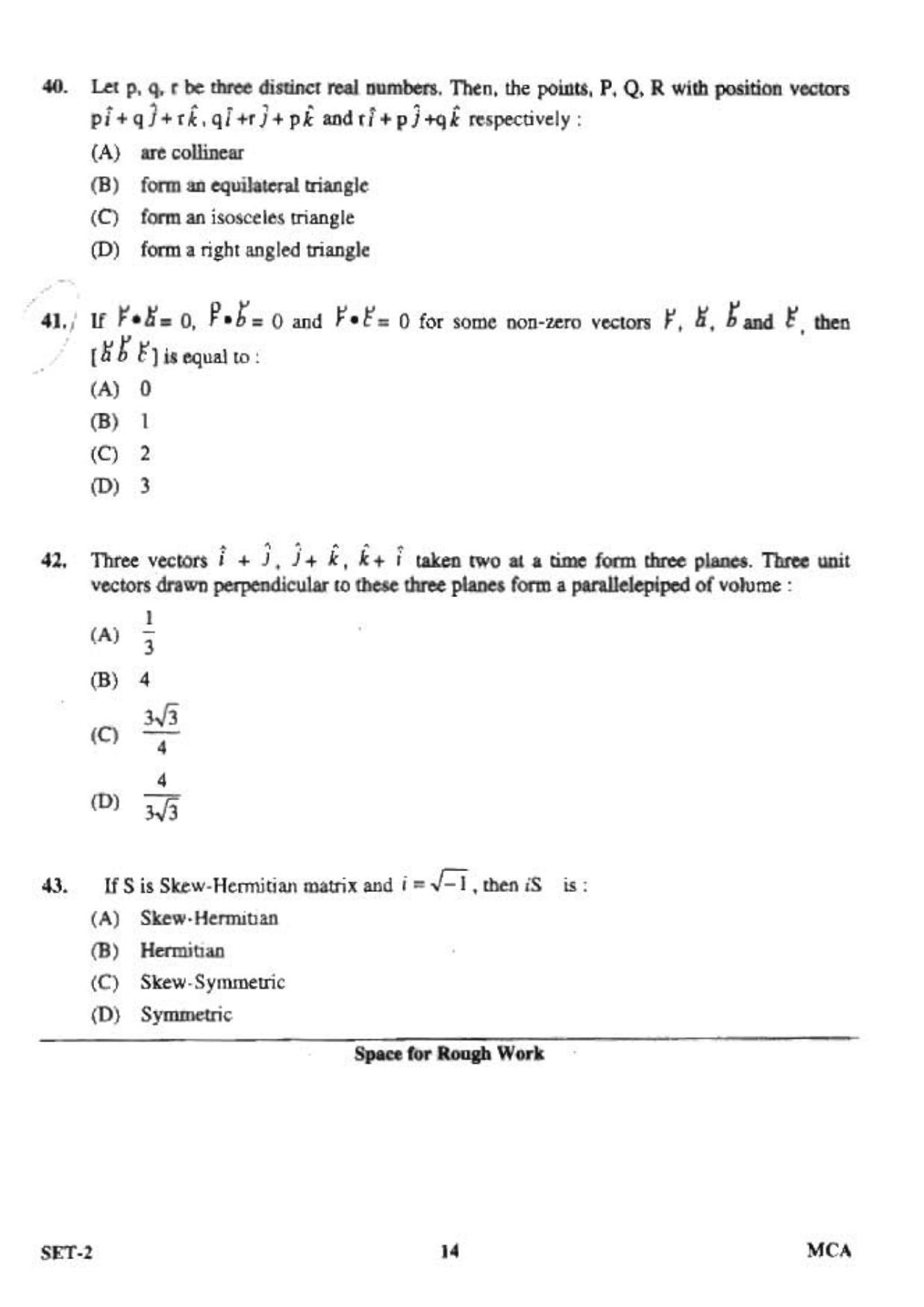 OJEE 2013 MCA Set 2 Question Paper IndCareer Docs