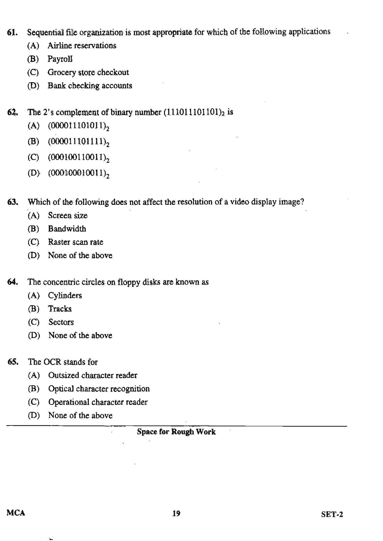 OJEE 2013 MCA Set 2 Question Paper - Page 17