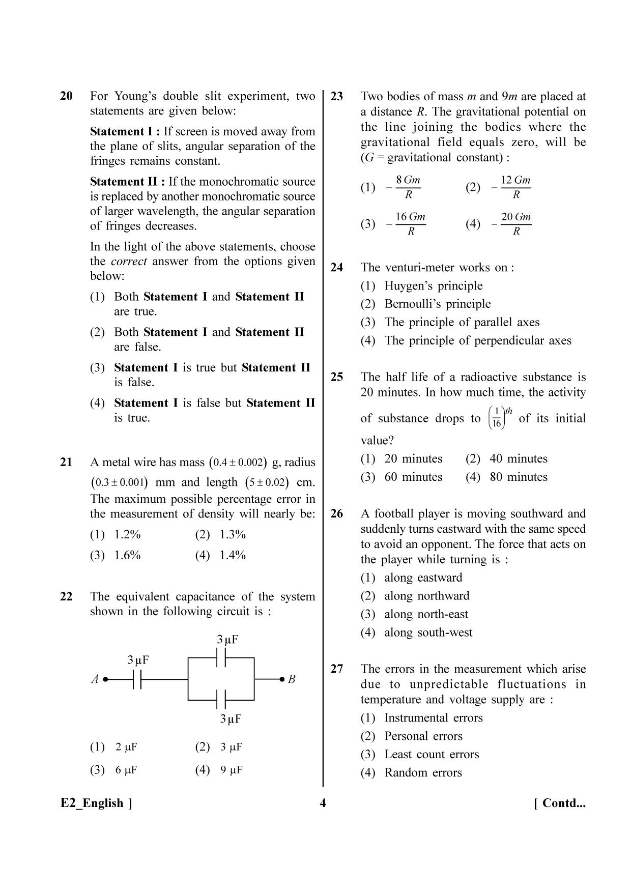 NEET 2023 E2 Question Paper - Page 4