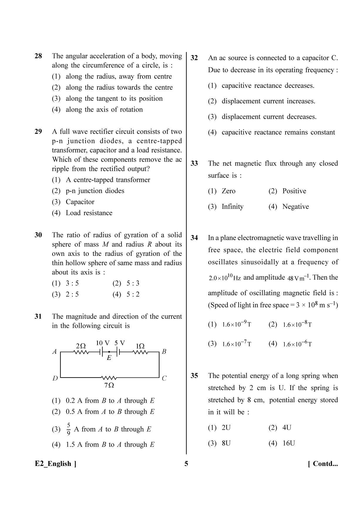 NEET 2023 E2 Question Paper - Page 5