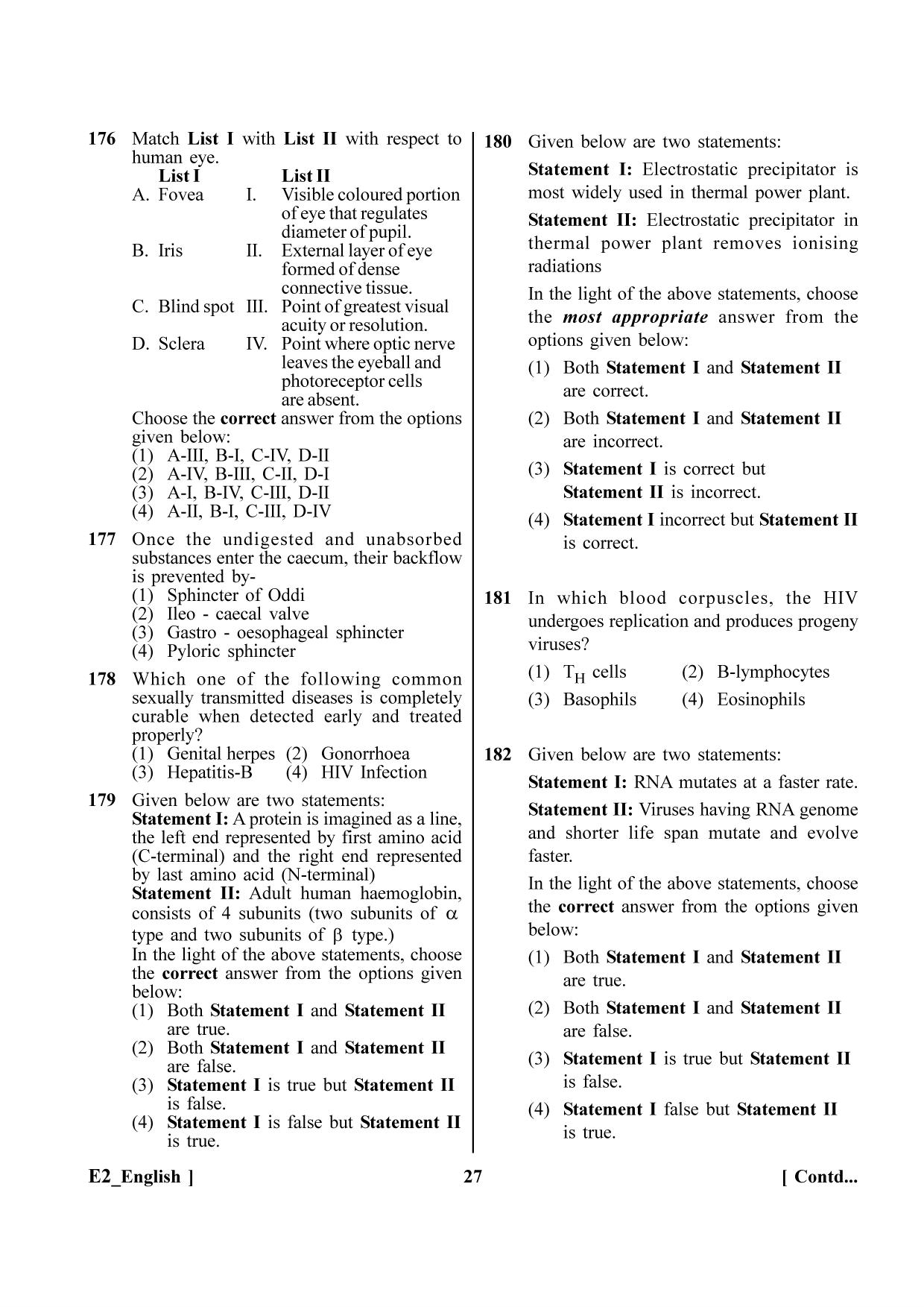 NEET 2023 E2 Question Paper - Page 27