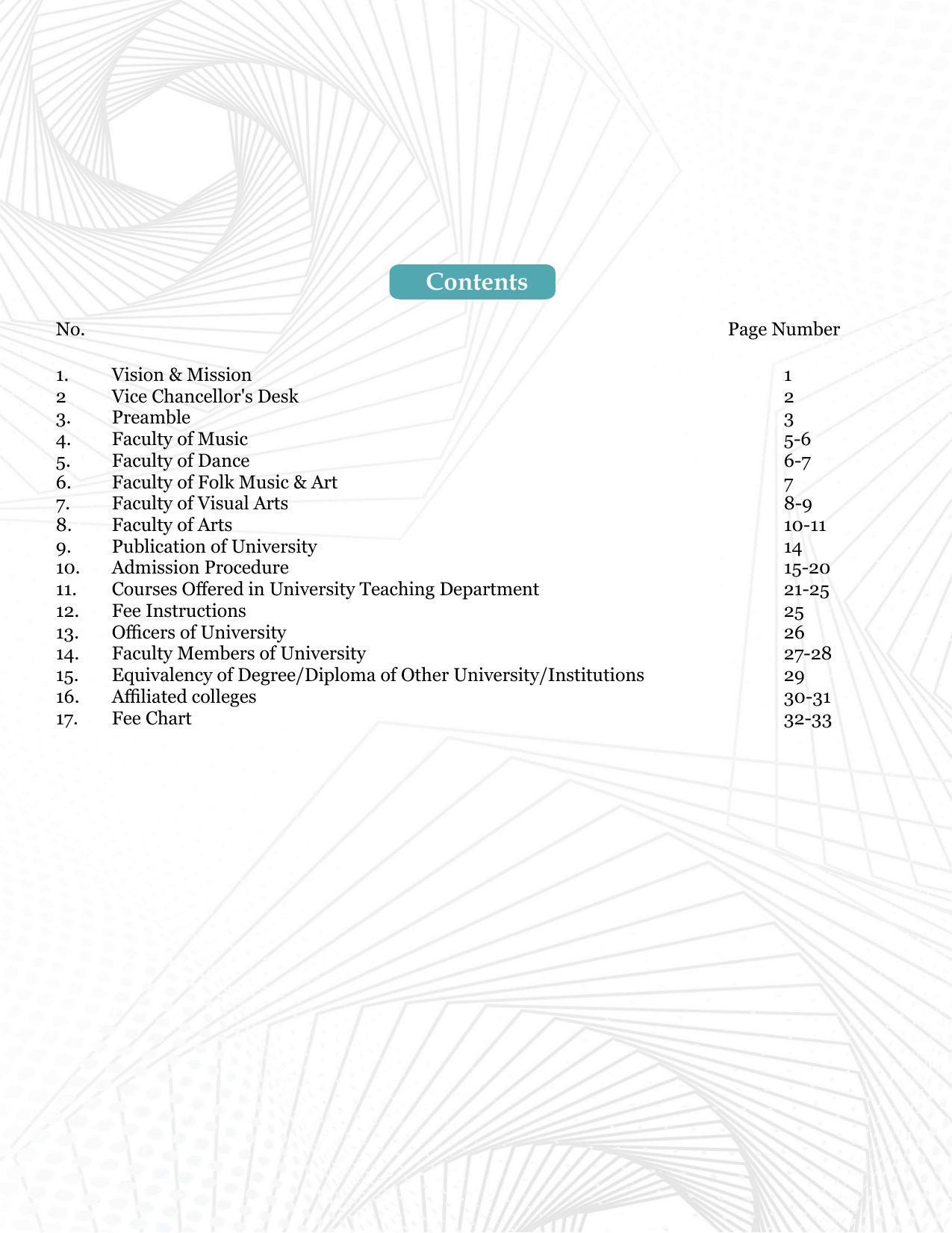 Indira Kala Sangit Vishwavidyalay (University) (IKSVV), Khairagarh 2021-22 (prospectus) - Page 4