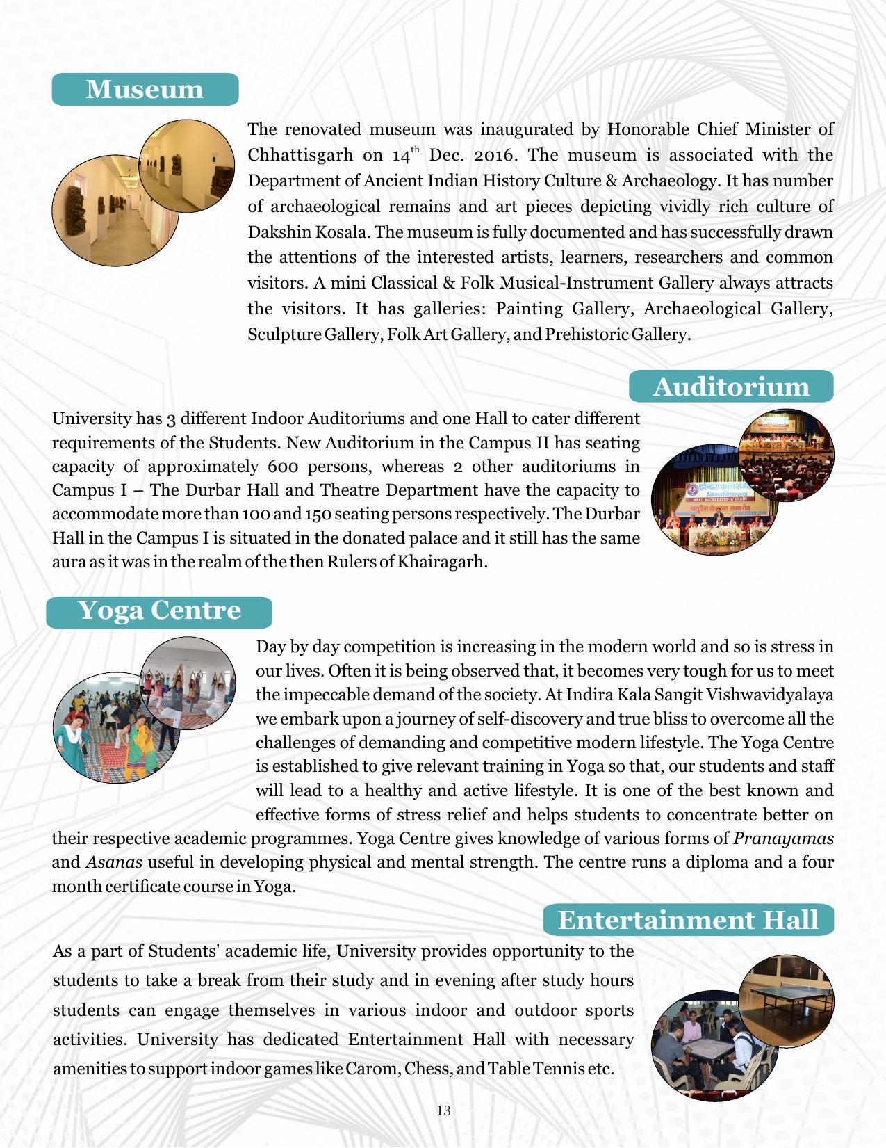 Indira Kala Sangit Vishwavidyalay (University) (IKSVV), Khairagarh 2021-22 (prospectus) - Page 17