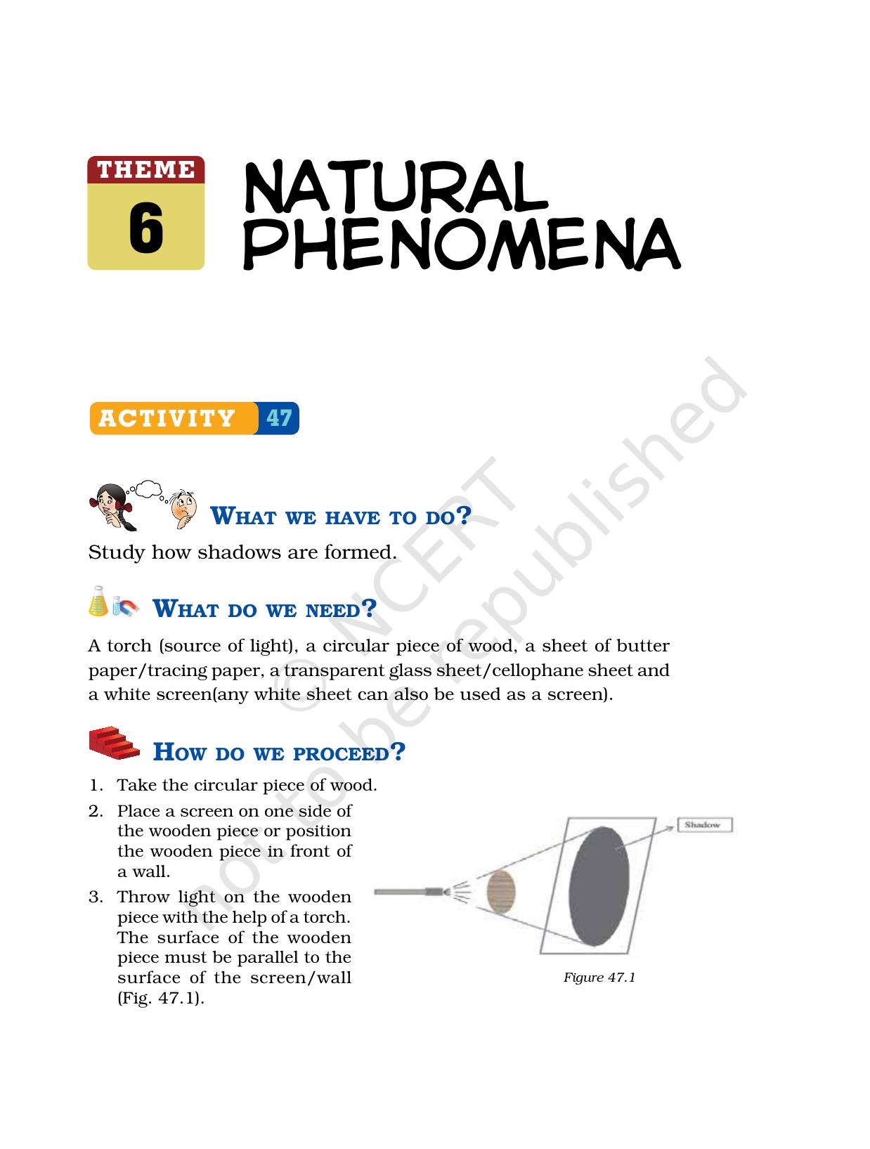 NCERT Laboratory Manuals for Class VI to VIII Science - Theme 6 Natural Phenomena - Page 1