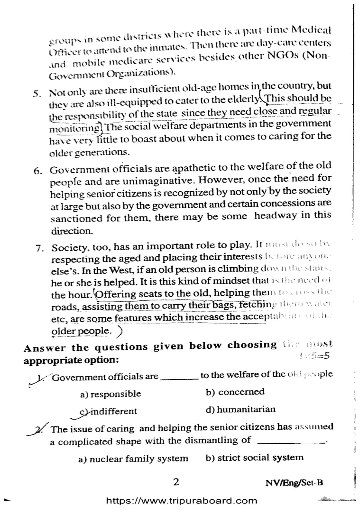 TBSE Class 12 PB English Set-B Question Paper 2025 - Page 2