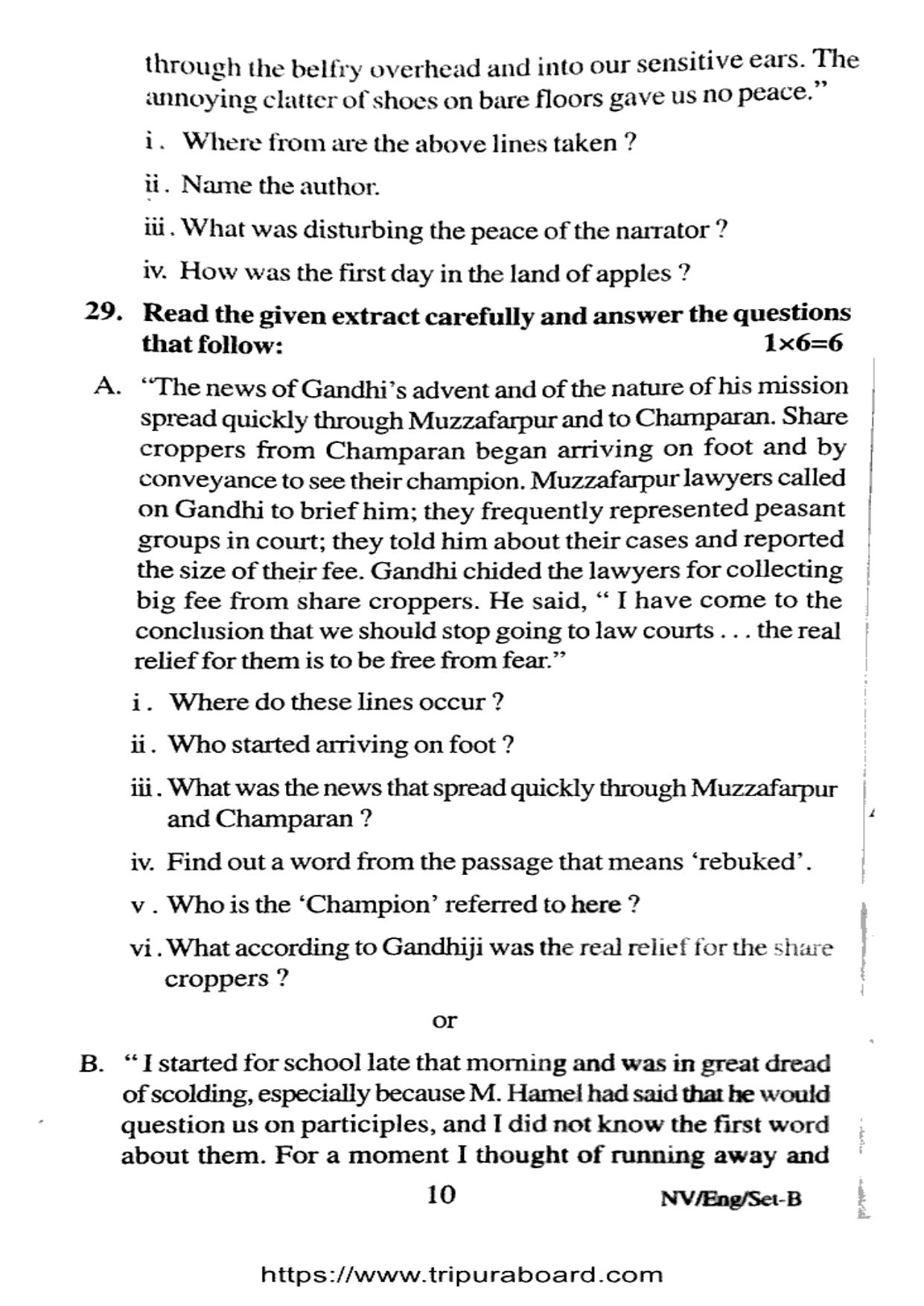 TBSE Class 12 PB English Set-B Question Paper 2025 - Page 10