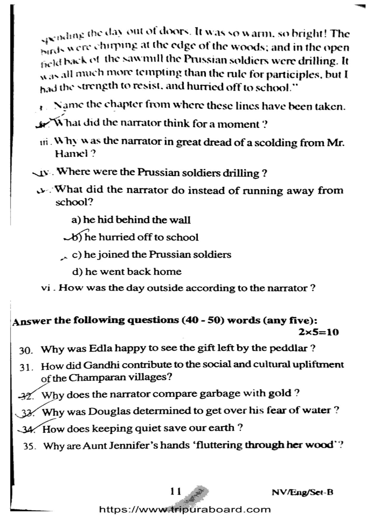 TBSE Class 12 PB English Set-B Question Paper 2025 - Page 11