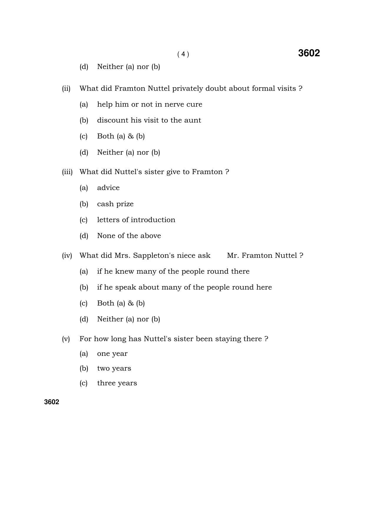 Haryana Board HBSE Class 12 English (Elective) 2018 Question Paper - Page 4